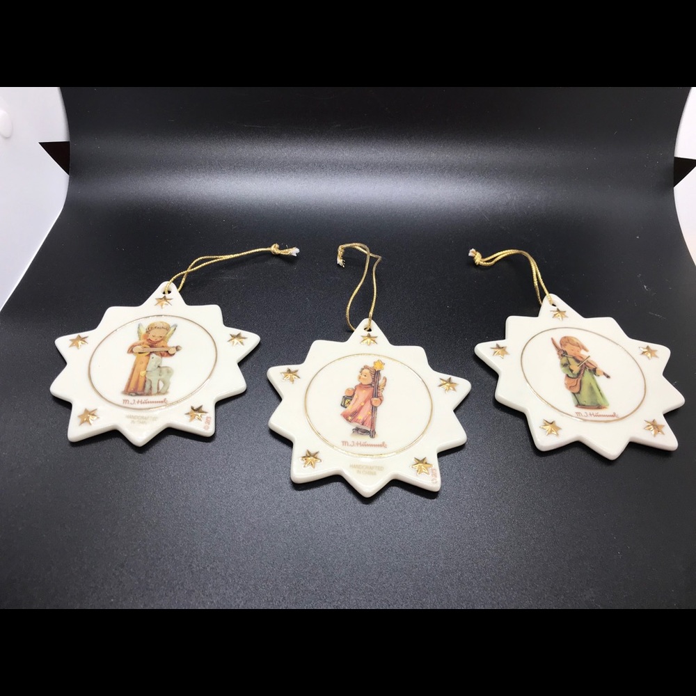 3 MJ HUMMEL SNOWFLAKE STAR ORNAMENTS